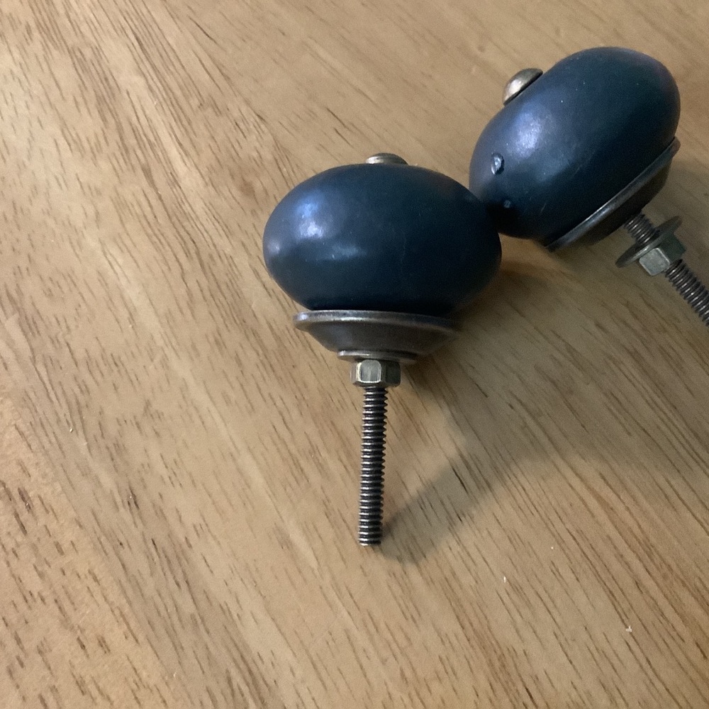 Hobby Lobby Teal Ceramic Round Drawer Knobs with Brass Accents - (Set of 14)